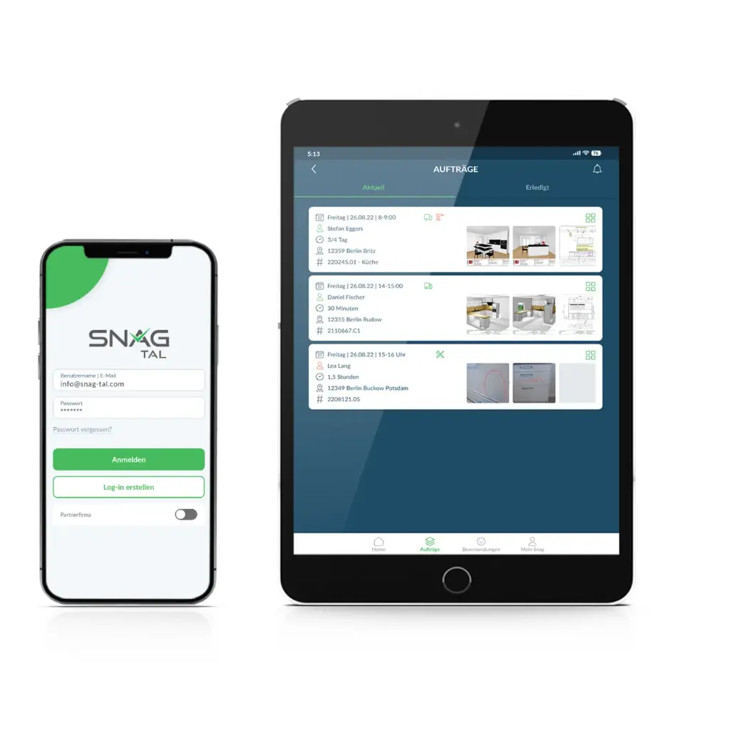 SNAG App pro Auftrag